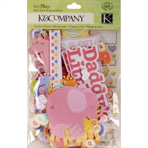 Изрязани елементи - K&Company - "ITSY BITSY BABY GIRL" - 168бр.