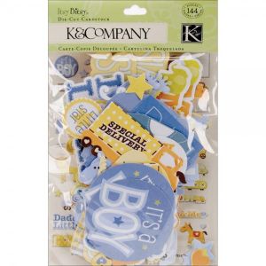 Изрязани елементи - K&Company - "ITSY BITSY BABY BOY" - 144 бр.
