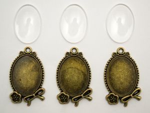 Заготовка за бижу + кабошон - 3+3бр. #7