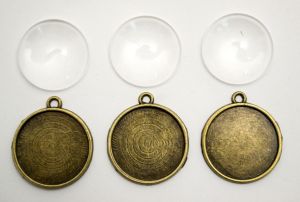 Заготовка за бижу + кабошон - 3+3бр. #12