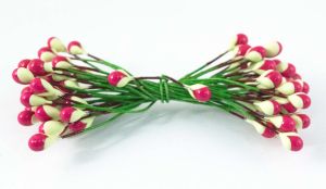 Тичинки - светло жълто/циклама - 30бр.