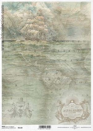 Фина оризова декупажна хартия 29.6 х 21см. R0888