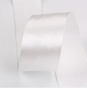 Панделка сатен - Бяло - 10м. №01