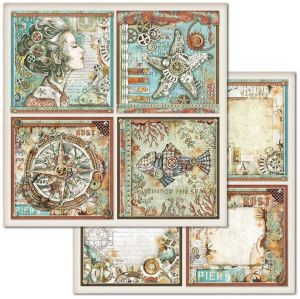 Комплект дизайнерска хартия - Mechanical Sea World - 10 двустранни листа