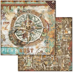 Комплект дизайнерска хартия - Mechanical Sea World - 10 двустранни листа