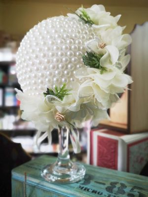 Наниз полусферични перли - Бяло - 6,00 мм - 1м.