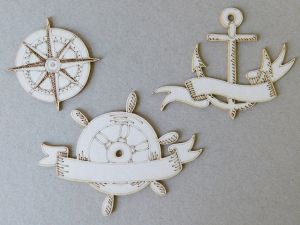 Морски приключения - Рул, Компас и Котва - 3 бр.- 8,50 х 6,50  см