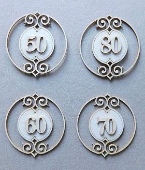 Рамка за годишнина - 50, 60, 70, 80 - 4 бр