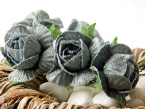 Рози - Сив велур - 6 бр