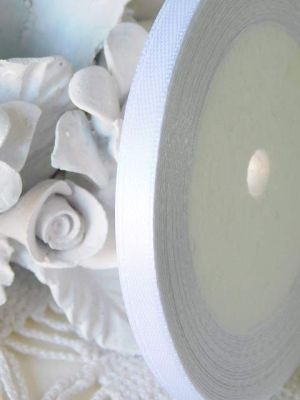 Панделка сатен - Бяло - 20 м. №01