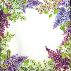 Салфетка Pink Purple Lilac Flowers Border M063