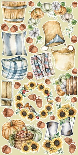 Комплект дизайнерска хартия с елементи за изрязване - AUTUMN MOODS - 12 листа