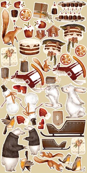 Комплект дизайнерска хартия с елеентим за изрязване - WARM AND PEACEFUL - 18 листа