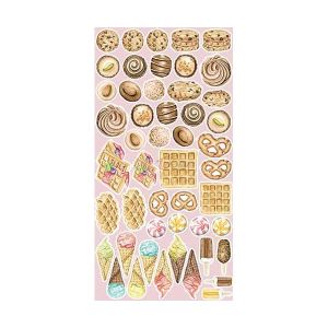 Комплект дизайнерска хартия с елементи за изрязване - SWEETS - 12 листа