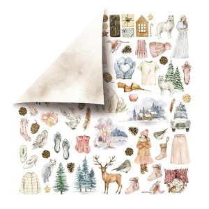 Комплект дизайнерска хартия - SPRINKLED WITH SNOW creative set - 4 двустранни листа