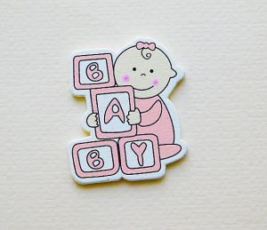 Елемент за декорация от дърво - Baby Girl - 1бр