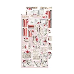 Комплект дизайнерска хартия с елементи за изрязване - VINTAGE LOVE Vintage - 12 листа