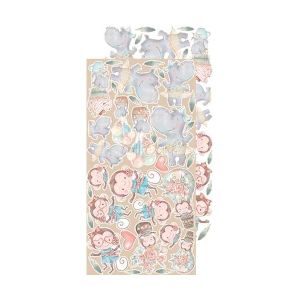 Комплект дизайнерска хартия с елементи за изрязване - SAFARI FRIENDS GIRL - 18 листа