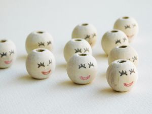 Дървено мънисто - Лице - 10 бр.