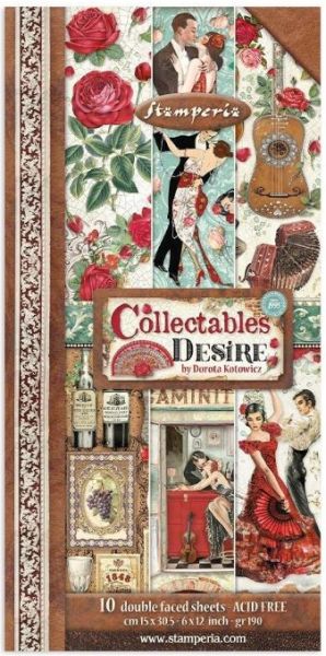 Комплект дизайнерска хартия - Desire - 10 двустранни листа