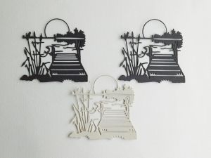 Пейзаж - Мост с папури - 3 бр