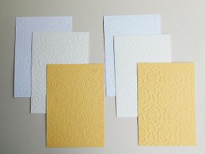 Релефни Заготовки за картички - Микс Жълто и Бяло  - 6 бр.