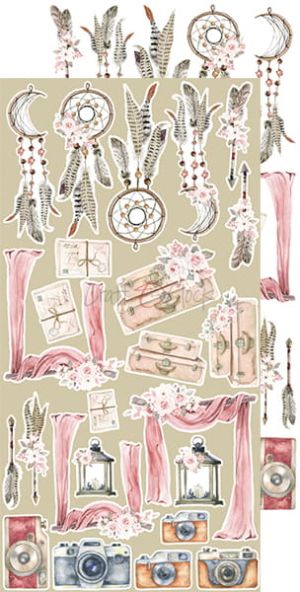 Комплект дизайнерска хартия с елементи за изрязване - A CORDIAL INVITATION Wedding set - 12 листа