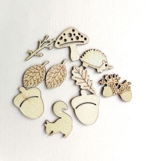 Елементи от дърво - Есен - микс 10 елемента