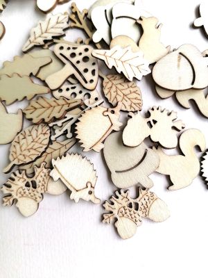 Елементи от дърво - Есен - микс 10 елемента