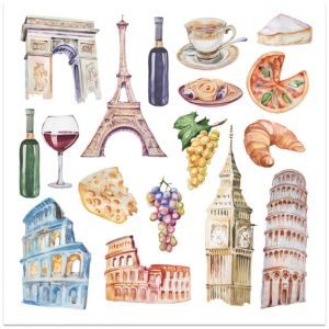 Комплект дизайнерска хартия Pop Up - TRAVELERS - 24 листа