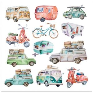 Комплект дизайнерска хартия Pop Up - TRAVELERS - 24 листа