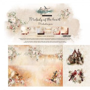 Комплект дизайнерска хартия - MELODY OF THE HEART - 6 двустранни листа