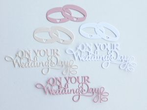 Надпис "On your Wedding Day" с халки - 3 бр