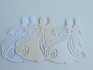 Младоженци - перлен картон - 3 бр.