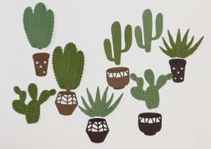 Кактуси и саксии - 14 елемента 