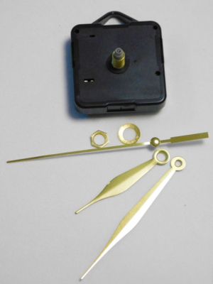 Часовников механизъм - плавен ( дълга резба ) - Златисти Прави стрелки