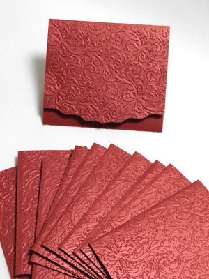 Перлени Релефни заготовки за картички - Red Lacquer - 1бр.