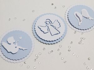 3D таг - Ангелче Бяло и Синьо - 3 бр.