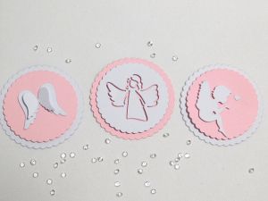 3D таг - Ангелче Бяло и Розово - 3 бр.