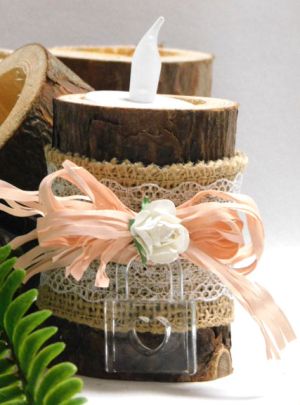 Свещник Дървени пънчета - 8.00 х 5,00 см - 1 бр.