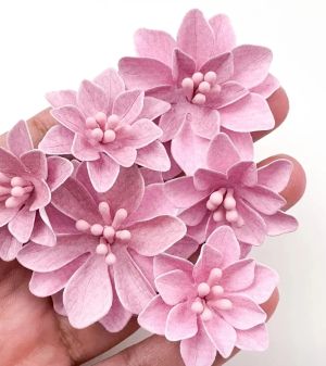 Цвятя - Розово - три размера - 24 бр