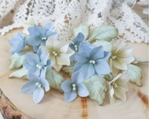 Цвятя - Синьо - два размера - 33 бр