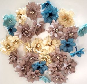 Ръчно изработени цветя от плат - Капучино - 1 бр.