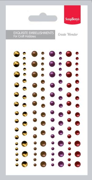 Полусферични перли - Четири цвята Mix 7 - 120 бр.