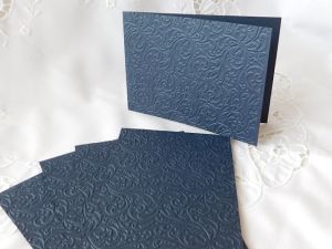 Релефни Заготовки за картички - Тъмно Сиьо - 3 бр.