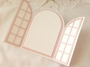 Заготовки за картички - Прозорец Бяло и Светло лилаво - 14,50 х 10,00 см