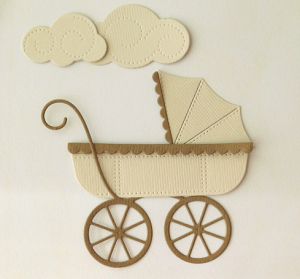 Бебешка количка с облачета - Бежово и Кафяво - 2 бр