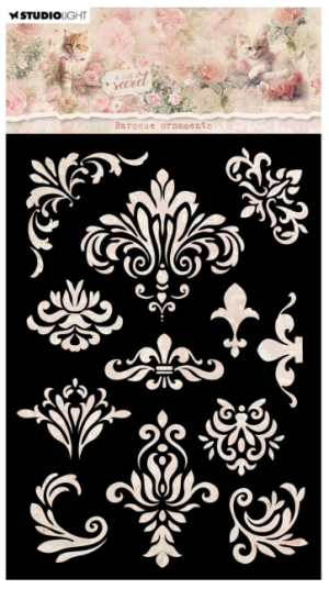 Шаблон за декупаж и микс медия - Baroque Ornaments - 10.50 x 14.80 см