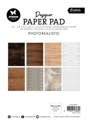 Комплект дизайнерска хартия - Background Photorealistic - A5 - 24 листа