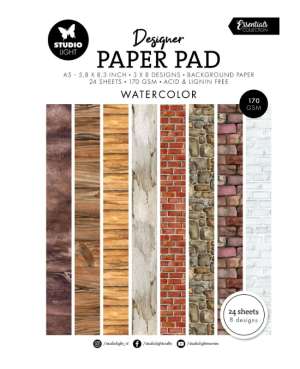 Комплект дизайнерска хартия - Background Watercolor - A5 - 24 листа
